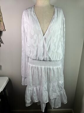 NWT Lilly Pulitzer Cristiana Resort White Mini Dress Long Sleeve $258 Size 14
